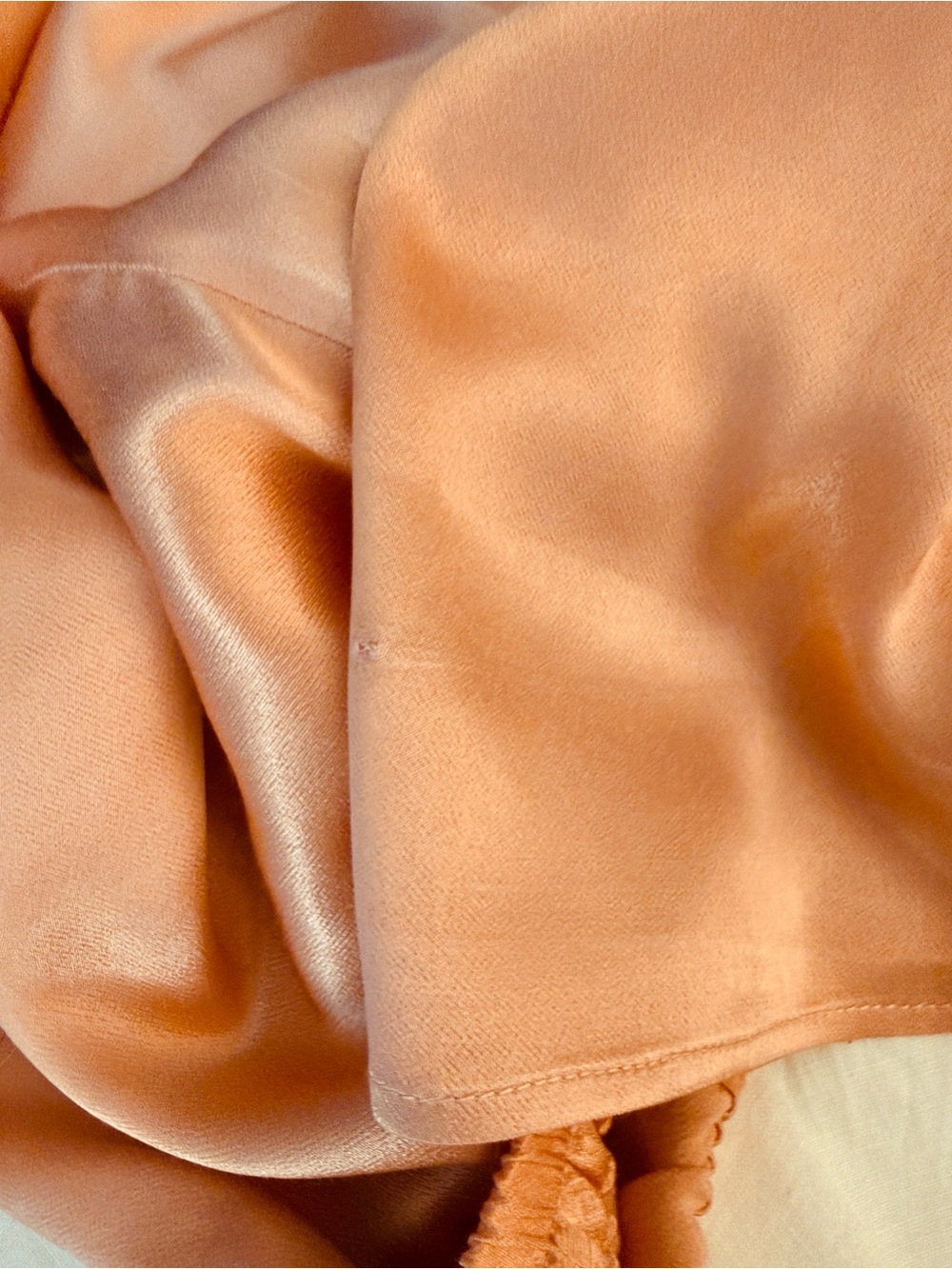 LAPOINTE Peach Fine Textured Satin Wide Leg Pants MD High Rise $690 Luxury Flowy - Picture 15 of 16